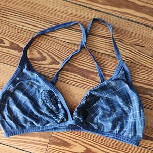 Free People. Blue Plaid Bralette